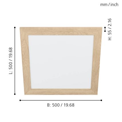 Eglo 99471 - Plafón LED PIGLIONASSO LED/20W/230V 500x500 mm
