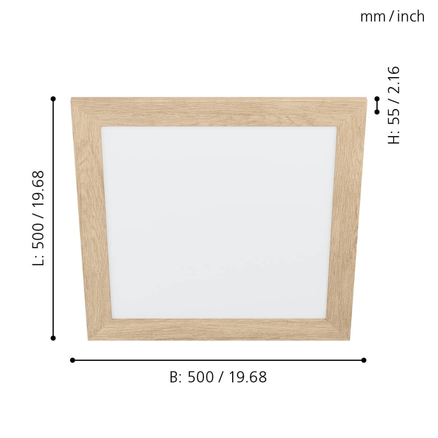 Eglo 99471 - Plafón LED PIGLIONASSO LED/20W/230V 500x500 mm