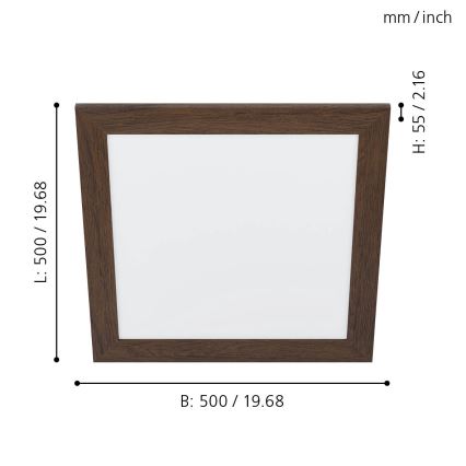 Eglo 99474 - Plafón LED PIGLIONASSO LED/20W/230V 500x500 mm
