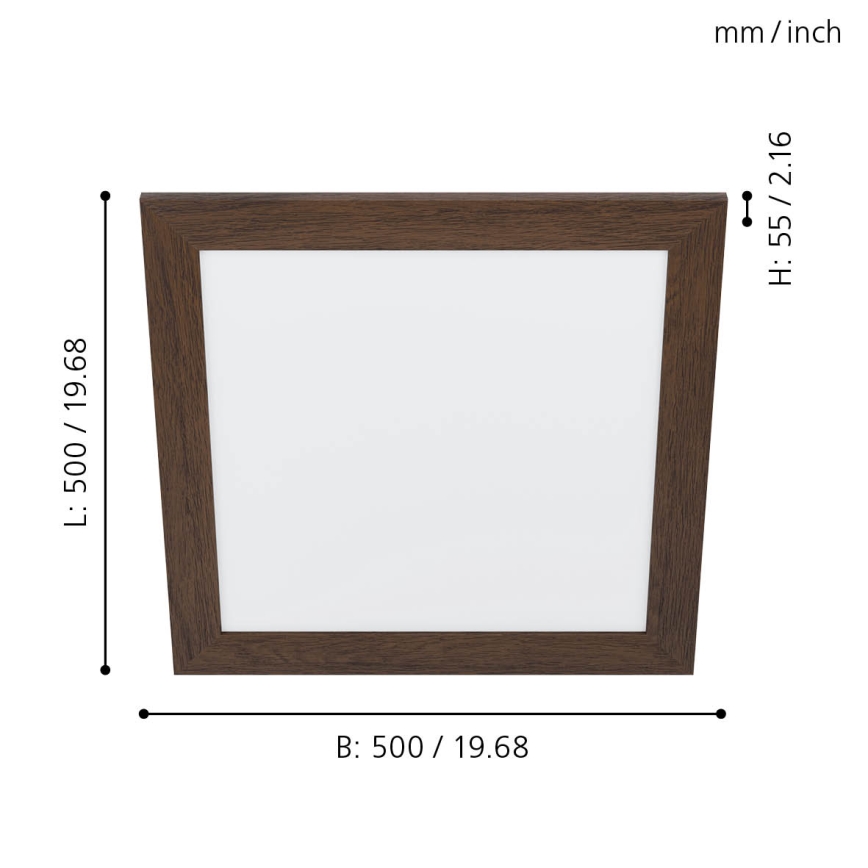 Eglo 99474 - Plafón LED PIGLIONASSO LED/20W/230V 500x500 mm