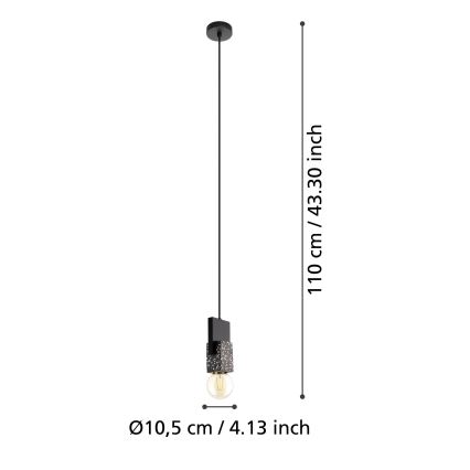 Eglo 99531 - Lámpara colgante con cable LOBATIA 1xE27/40W/230V