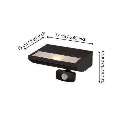Eglo 99579 - Lámpara LED de exterior con sensor SORRONARO LED/10,5W/230V IP44