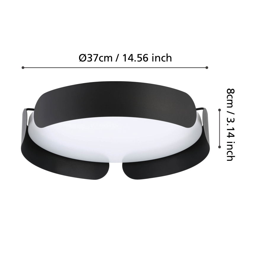 Eglo - Lámpara de techo LED/20W/230V Ø 37 cm negro