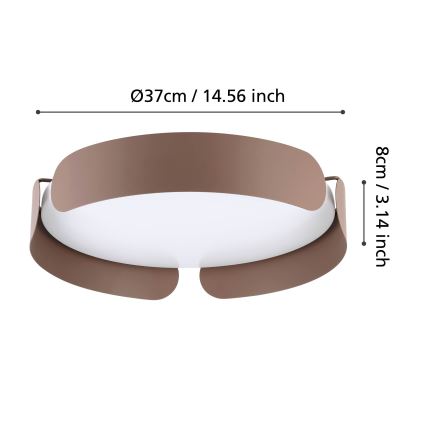 Eglo - Lámpara de techo LED/20W/230V Ø 37 cm marrón