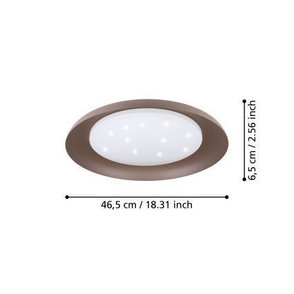 Eglo 99704 - Lámpara de techo LED PENJAMO LED/17,1W/230V marrón