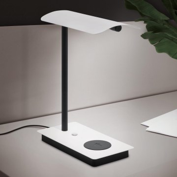 Eglo 99828 - Lámpara de mesa táctil LED regulable con carga inalámbrica ARENAZA LED/5,8W/230V blanca