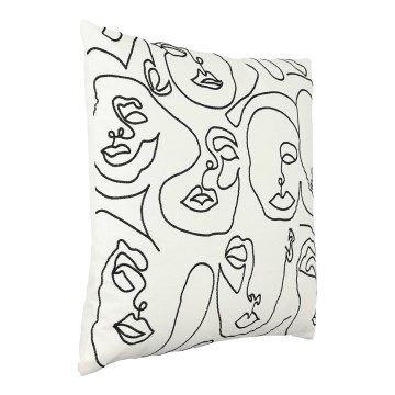 Eglo - Almohada decorativa 45x45 cm blanco/negro