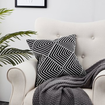 Eglo - Almohada decorativa 45x45 cm negro/blanco