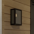 Eglo - Aplique de pared exterior 1xE27/60W/230V IP44 negro/ahumado