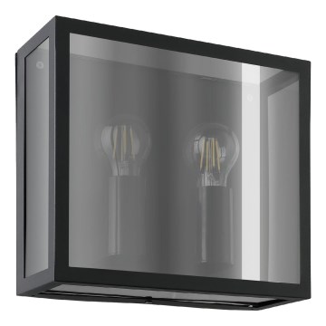 Eglo - Aplique de pared exterior 2xE27/40W/230V IP44 negro