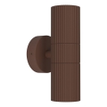 Eglo - Aplique de pared exterior 2xGU10/28W/230V IP44 marrón