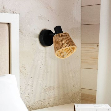 Eglo - Aplique de pared tipo foco 1xE14/10W/230V negro/beige