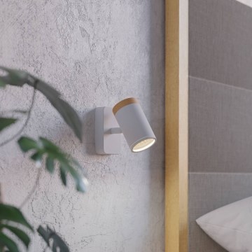 Eglo - Aplique de pared tipo foco para baño 1xGU10/3W/230V IP44 blanco/beige