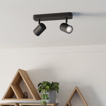 Eglo - Foco de baño 2x GU10/5W/230V IP44 negro