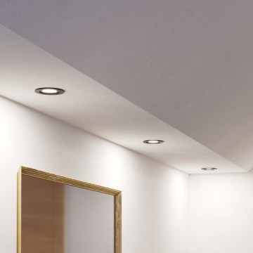 Eglo - Juego de 3 focos empotrables LED para baño 1xGU10/4,5W/230V IP44 negro