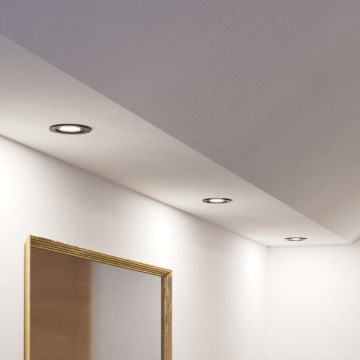 Eglo - Juego de 3 focos empotrables LED para baño 1xGU10/4,5W/230V IP44 negro