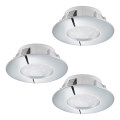 Eglo - Juego de 3 focos empotrables LED PINEDA LED/4,9W/230V