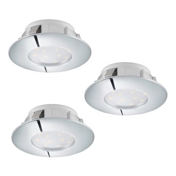 Eglo - Juego de 3 focos empotrables LED PINEDA LED/6W/230V
