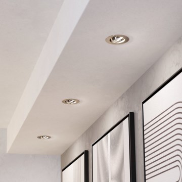 Eglo - Juego de 3 focos empotrables LED regulables LED/6,4W/230V, diámetro 8,8 cm, cromo mate