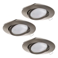 Eglo - Juego de 3 focos empotrables LED TEDO 1xGU10-LED/5W/230V