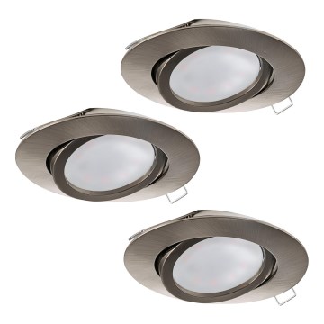 Eglo - Juego de 3 focos empotrables LED TEDO 1xGU10-LED/5W/230V