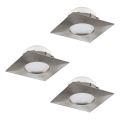 Eglo - Juego de 3 luminarias empotrables LED PINEDA LED/6W/230V