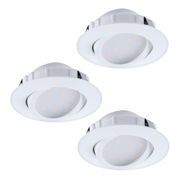 Eglo - Juego de 3 luminarias empotrables LED regulables PINEDA LED/5,5W/230V