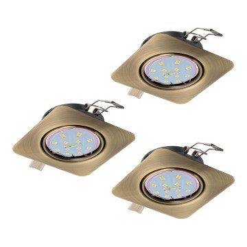 Eglo - Juego de 3 luminarias empotradas LED PENETO 1xGU10-LED/5W/230V