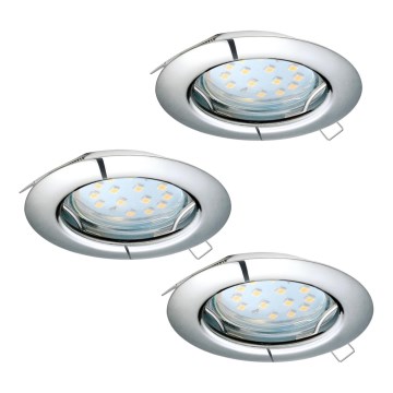 Eglo - Juego de 3 luminarias empotradas LED PENETO con 1x GU10-LED/3W/230V
