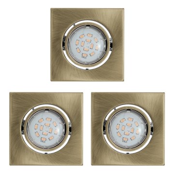 Eglo - Juego de 3 luminarias LED empotradas de techo IGOA 1xGU10/5W/230V