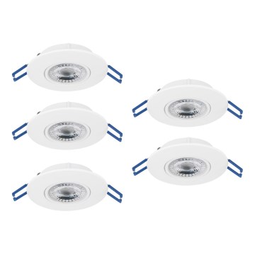 Eglo - Juego de 5 luminarias empotradas LED, 4,9W/230V 2700/4000/6500K diámetro 9 cm blanco