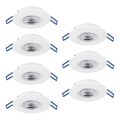 Eglo - Juego de 7 focos empotrables LED / 4,9 W / 230 V / 2700/4000/6500 K / Ø 9 cm / blanco