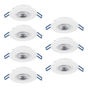 Eglo - Juego de 7 focos empotrables LED / 4,9 W / 230 V / 2700/4000/6500 K / Ø 9 cm / blanco