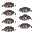 Eglo - Juego de 7 focos empotrables LED, 4,9 W, 230 V, 2700/4000/6500 K, Ø 9 cm, cromo mate