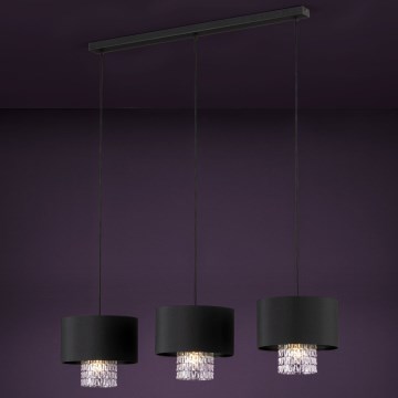 Eglo - Lámpara colgante 3xE27/40W/230V negro