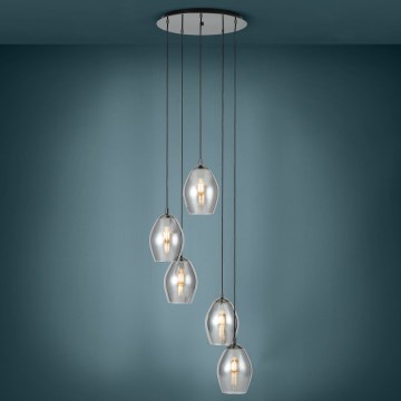 Eglo - Lámpara colgante 5xE27/60W/230V ahumado