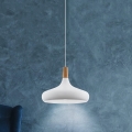 Eglo - Lámpara colgante con cable 1xE27/40W/230V, Ø 40 cm, blanca