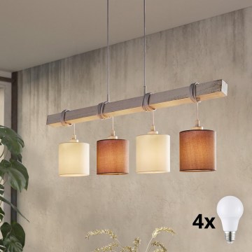 Eglo - Lámpara colgante LED con cable TOWNSHEND 4xE27/60W/230V