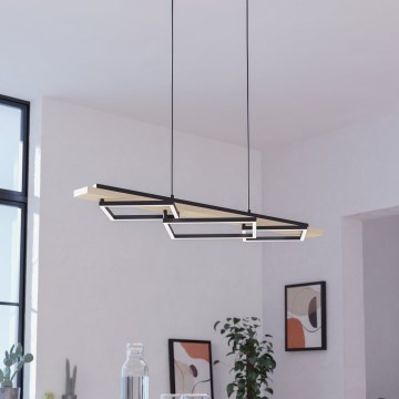Eglo - Lámpara colgante LED regulable con cable 2xLED/13W/230V + LED/16W negro/beige