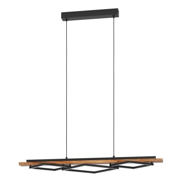 Eglo - Lámpara colgante LED regulable con cable 2xLED/13W/230V + LED/16W negro/marrón