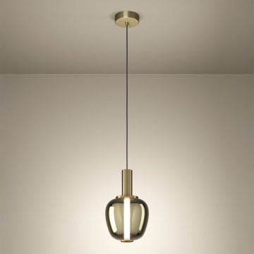 Eglo - Lámpara colgante LED regulable con cable LED/5,5W/230V + LED/1,6W 2200-6500K Ø 21 cm dorada