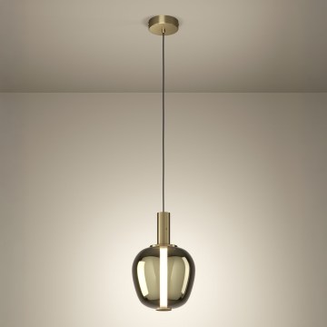 Eglo - Lámpara colgante LED regulable con cable LED/6W/230V + LED/1,6W 2200-6500K Ø 25 cm dorada