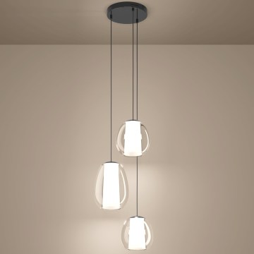 Eglo - Lámpara colgante LED regulable con cable LED/7W/230V + 2xLED/5,5W + 3xLED/1,6W 2200-6500K negro cromado