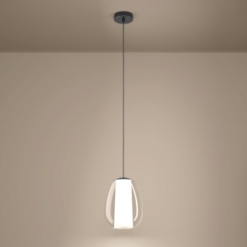Eglo - Lámpara colgante LED regulable con cable LED/7W/230V + LED/1,6W 2200-6500K negro cromado