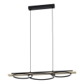 Eglo - Lámpara colgante LED regulable suspendida en cable 2xLED/12,5W/230V+LED/15,5W 3000K beige/negro