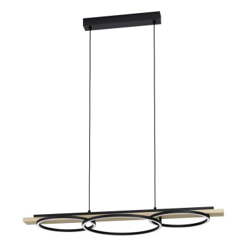 Eglo - Lámpara colgante LED regulable suspendida en cable 2xLED/12,5W/230V+LED/15,5W 3000K beige/negro
