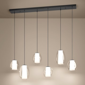 Eglo - Lámpara colgante LED regulable suspendida en cable 2xLED/7W/230V + 4xLED/5,5W + 6xLED/1,6W 2200-6500K negro cromado