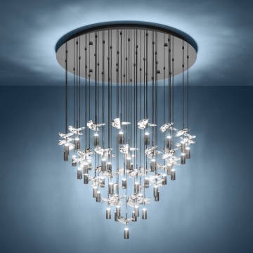 Eglo - Lámpara colgante LED suspendida por cable 43xLED/2,1W/230V 2200/3000/4000K acabado cromo brillante