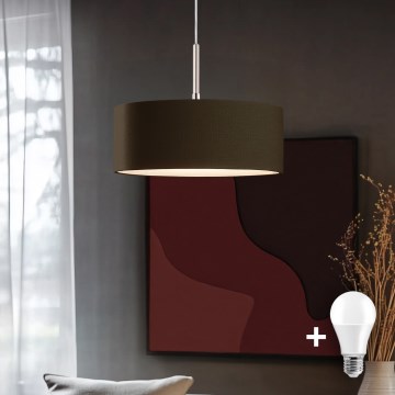 Eglo - Lámpara colgante LED TUNJA con cable 1xE27/60W/230V marrón