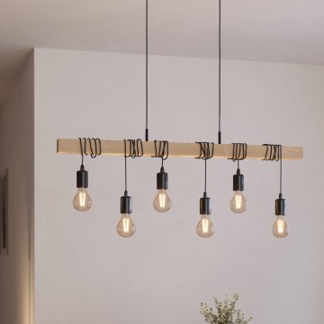 Eglo - Lámpara colgante TOWNSHEND 6xE27/60W/230V